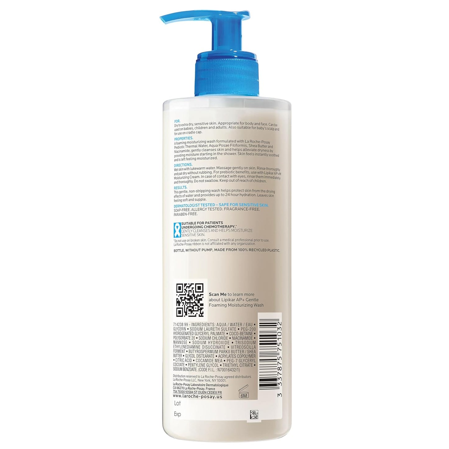 La Roche-Posay Lipikar AP+ Gentle Body Wash – Safe for Babies & Kids with Eczema, Fragrance-Free