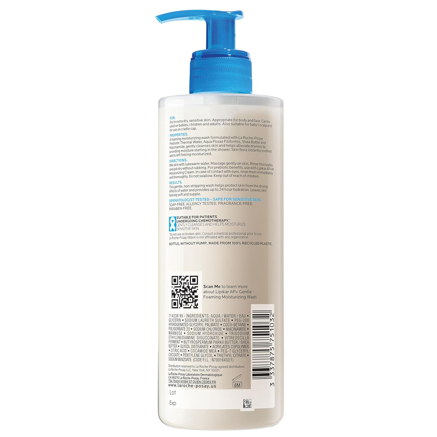La Roche-Posay Lipikar AP+ Gentle Body Wash – Safe for Babies & Kids with Eczema, Fragrance-Free