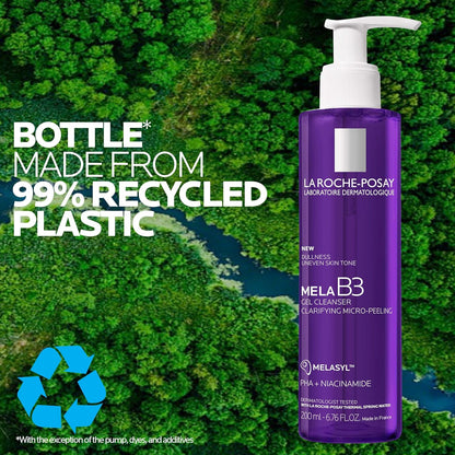 La Roche-Posay Mela B3 Gel Cleanser for Mindful AM Skincare Routines, Gentle Face Wash to Fade Dark Spots