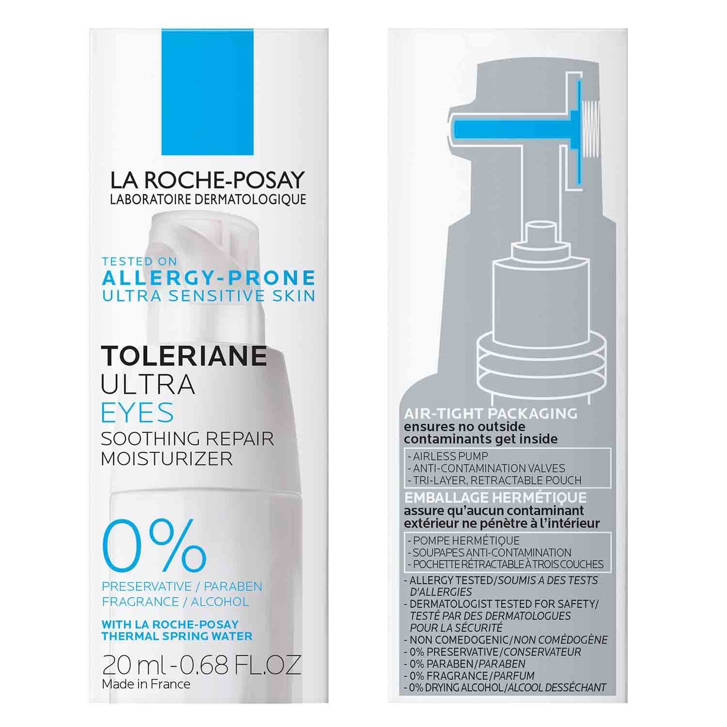 La Roche-Posay Toleriane Dermallergo Eye Cream – Hypoallergenic & Allergen-Free for Sensitive Skin Safety