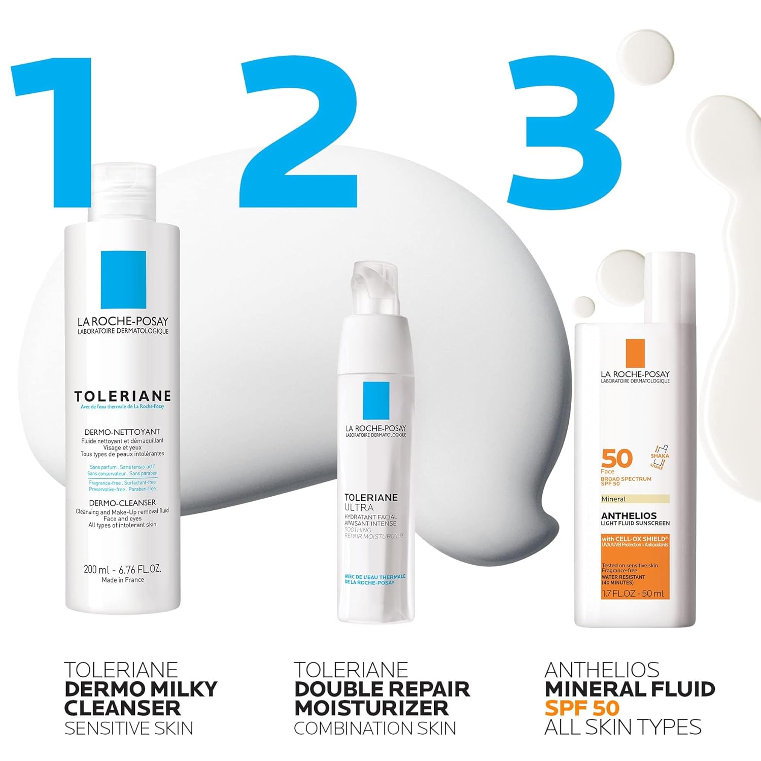 La Roche-Posay Toleriane Dermo Cleanser – One-Step Face & Eye Makeup Remover for Simplified Skincare