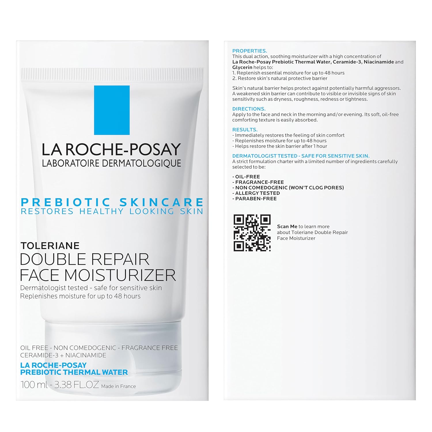 La Roche-Posay Toleriane Double Repair Moisturizer – Sensitive Skin Nightstand Ritual for 48-Hour Comfort