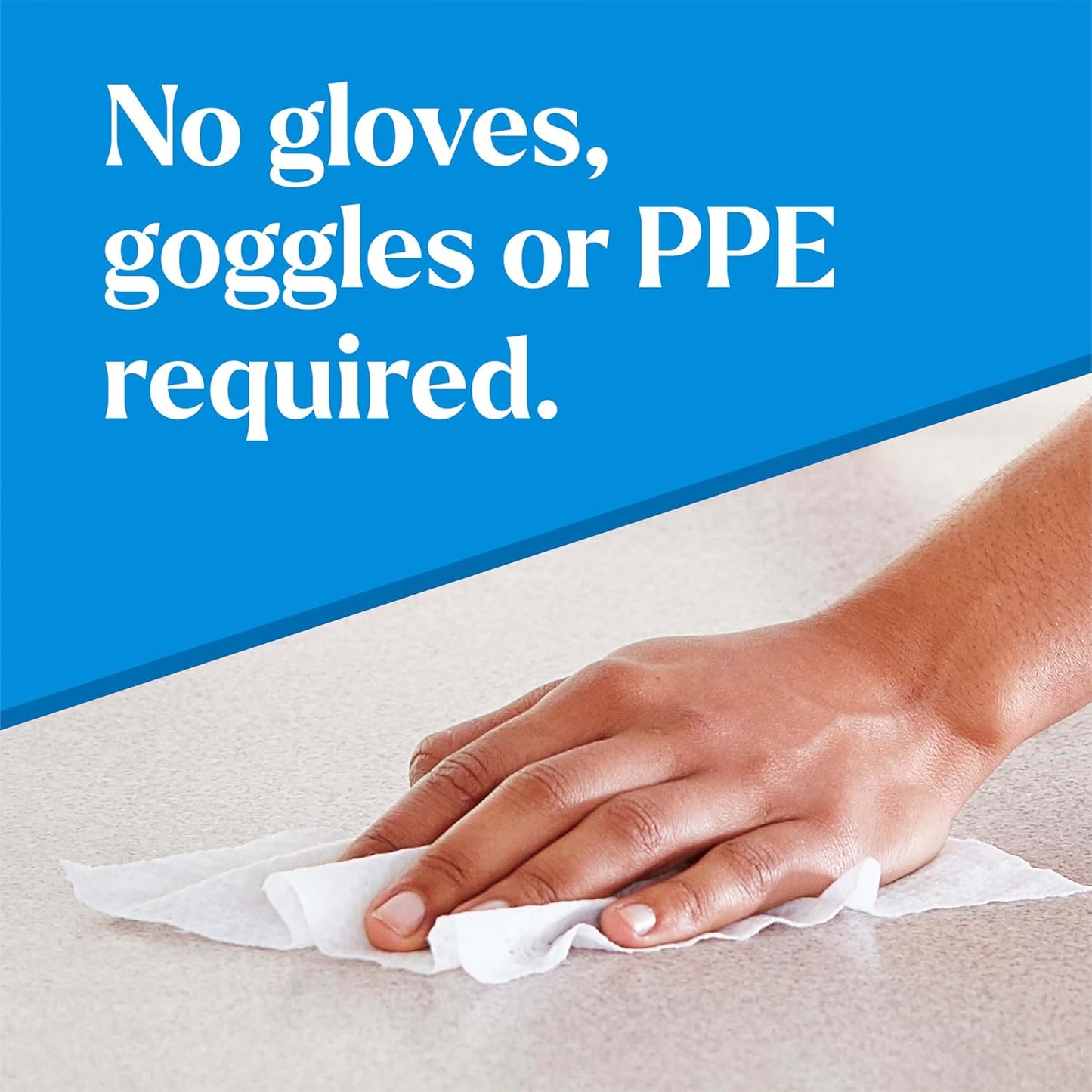labeled for use without gloves, goggles, or ppe on hard nonporous surfaces