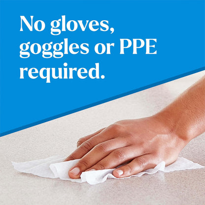 labeled for use without gloves, goggles, or ppe on hard nonporous surfaces