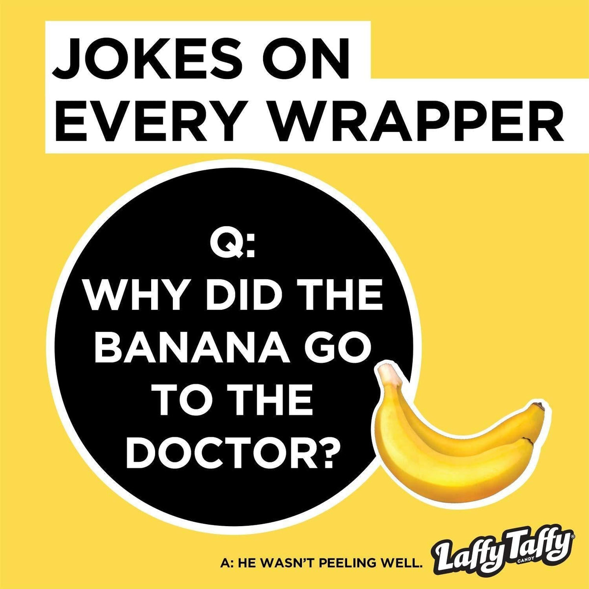 Laffy Taffy Banana Mini Bars Bulk Tub, 145 Individually Wrapped Taffy Pieces – Fun Gift for Coworkers, Teachers, and Stocking Stuffer