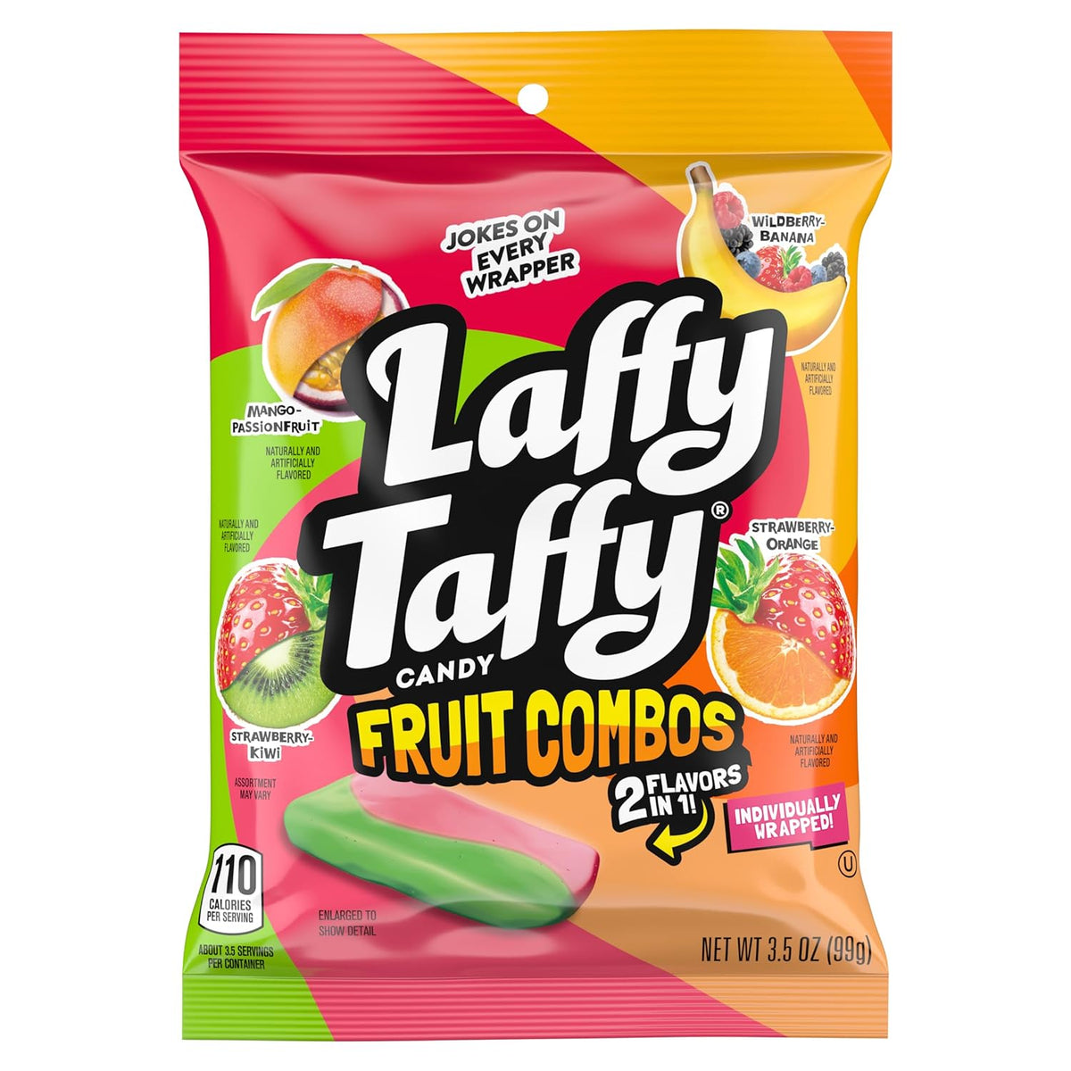 Laffy Taffy Fruit Combos Road Trip Chewy Candy, Individually Wrapped Assorted Fruit Flavors for the Car