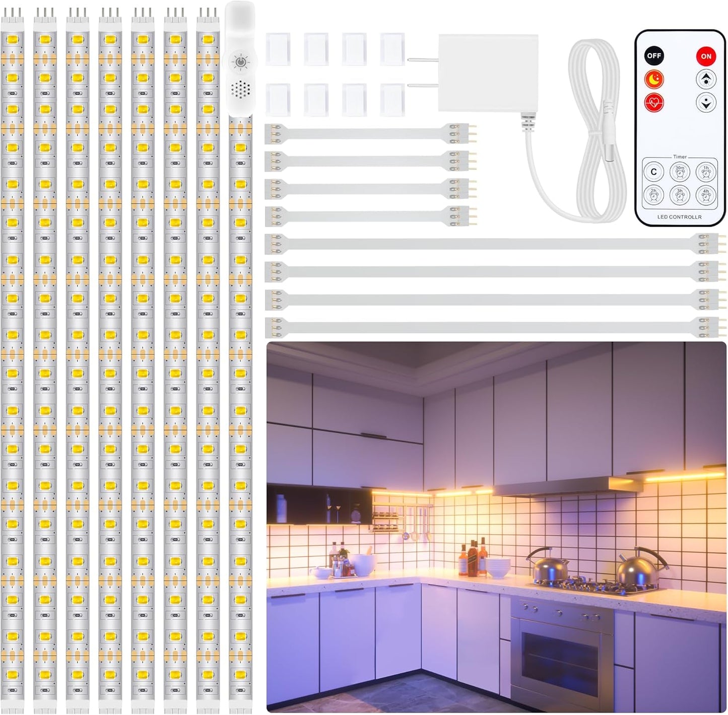 LAFULIT Under Cabinet Lighting Kit – Thoughtful Housewarming Gift, Easy DIY LED Strip for New Apartments and First Homes
