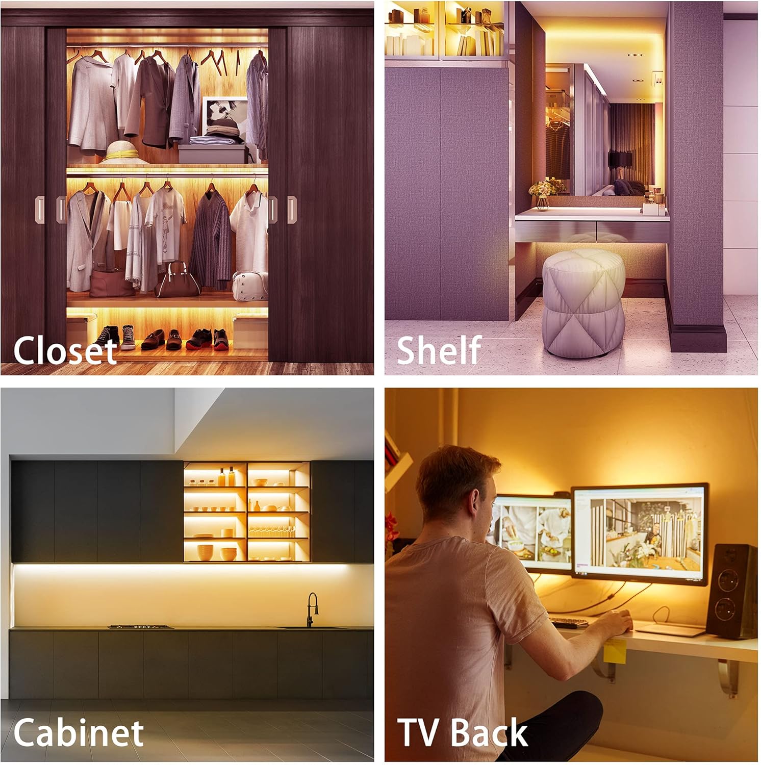 LAFULIT Under Cabinet Lighting Kit – Thoughtful Housewarming Gift, Easy DIY LED Strip for New Apartments and First Homes