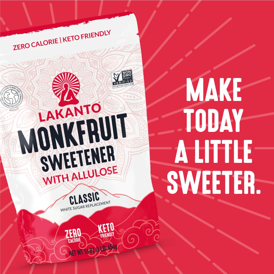 Lakanto Classic Monk Fruit Sweetener with Allulose – Pantry-Friendly White Granulated Sugar Swap for Styled Kitchens