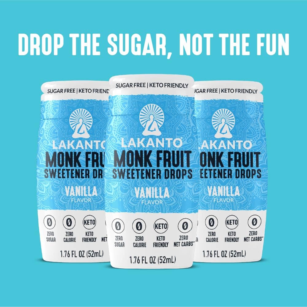 Lakanto Liquid Monk Fruit Drops Vanilla — Single Ingredient Sweetener for the Uncluttered Kitchen Counter