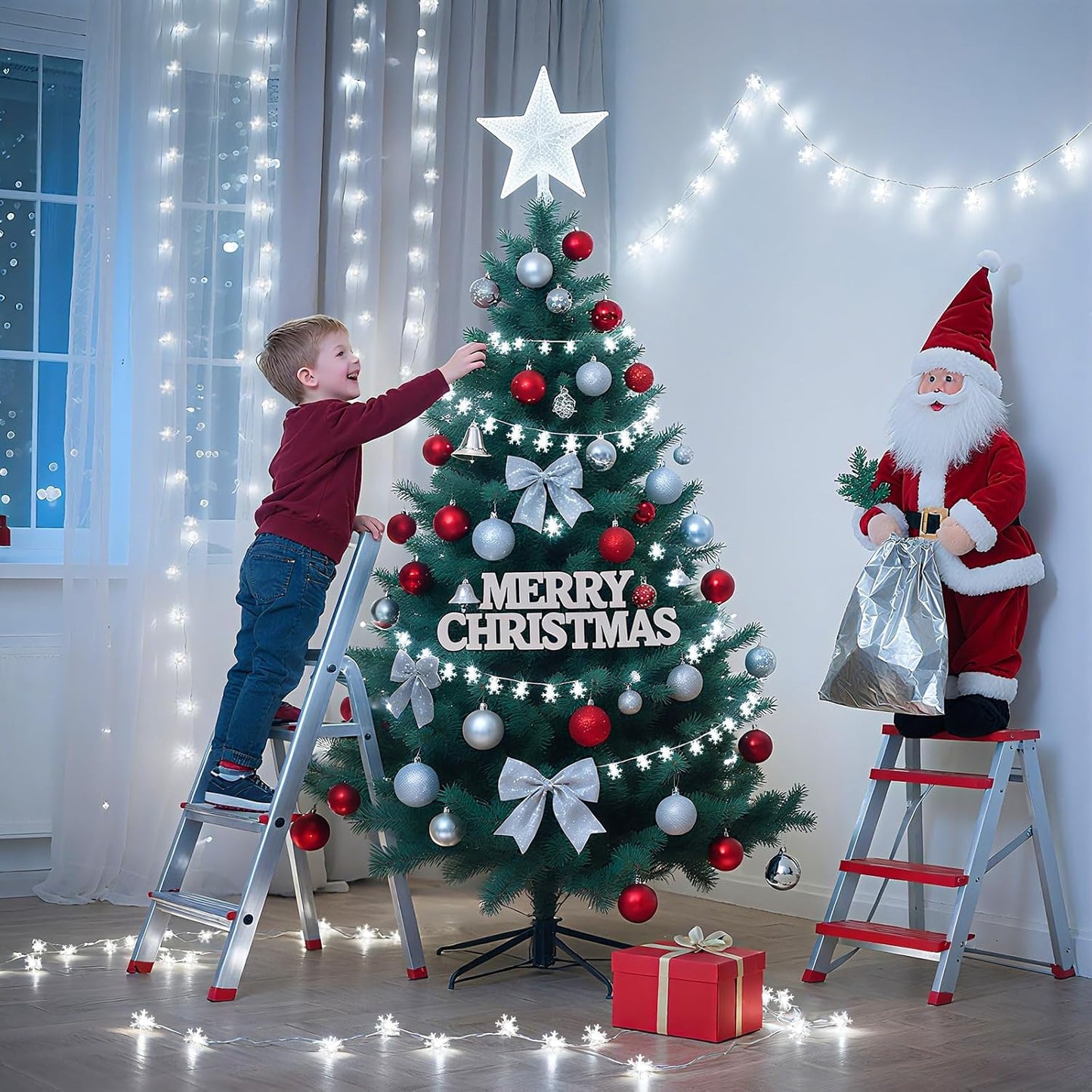 Lakumu Snowflake String Lights 20FT Cool to Touch Battery Operated Safe Nursery and Playroom Decor for Toddlers