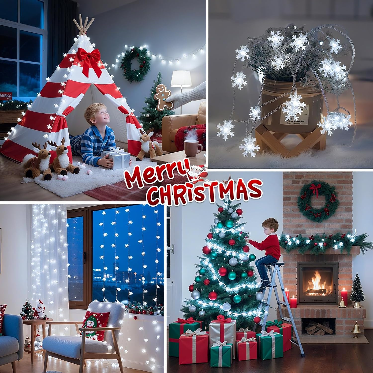 Lakumu Snowflake String Lights 20FT Cool to Touch Battery Operated Safe Nursery and Playroom Decor for Toddlers