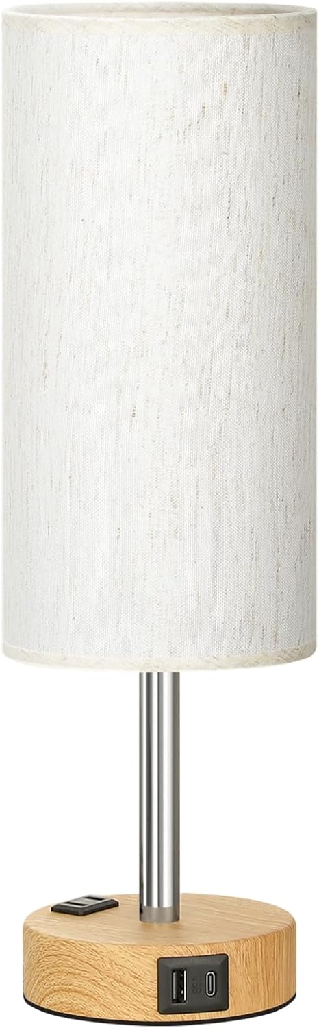 LampLibrary Toddler Nightstand Lamp – Soft Glow Lamp with USB Charging for Kids Room