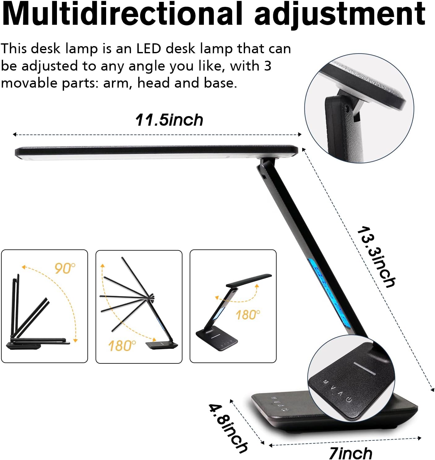 LAOPAO Wireless Charging Lamp for Intentional Living – One-Touch Controls, LCD Display, and Foldable Base for Uncluttered Desks