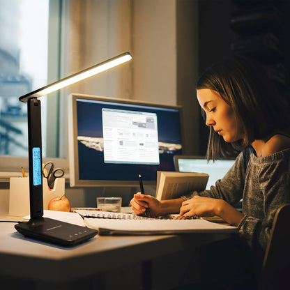 LAOPAO Wireless Charging Lamp for Intentional Living – One-Touch Controls, LCD Display, and Foldable Base for Uncluttered Desks