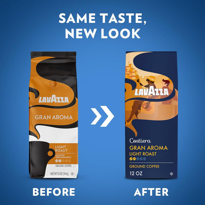 Lavazza Costiera Gran Aroma Ground Coffee – Premium Italian Light Roast for Elegant Home Brewing and Sophisticated Morning Rituals