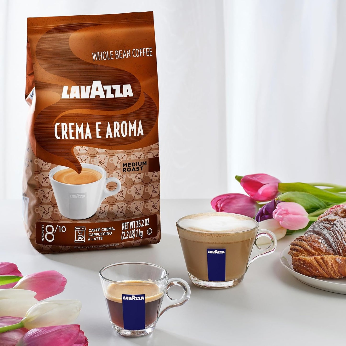 Lavazza Crema E Aroma Whole Bean Coffee Blend – Elegant Birthday Gift for Mom Who Loves Real Espresso