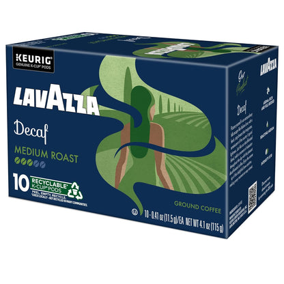 Lavazza Decaf Keurig K-Cup Pods – After-Hours Home Office Brew for Late Workers, Medium Roast 60-Count