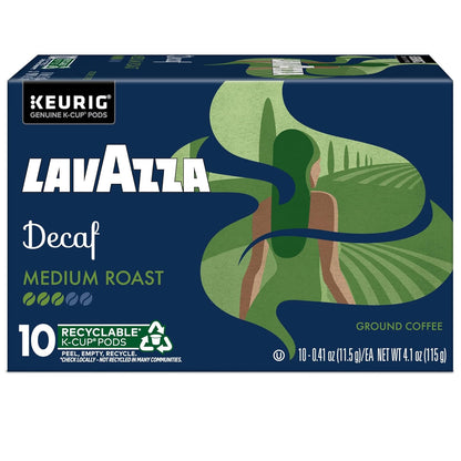 Lavazza Decaf Keurig K-Cup Pods – Evening Wind-Down Coffee for Caffeine-Sensitive Adults, Medium Roast 60-Count