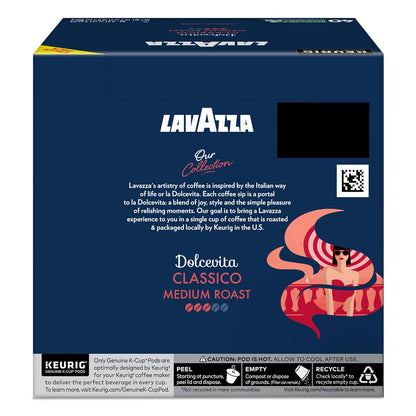 Lavazza Dolcevita Classico K-Cup Pods – Thoughtful Birthday Gift for Coffee Loving Women, 40-Count Medium Roast