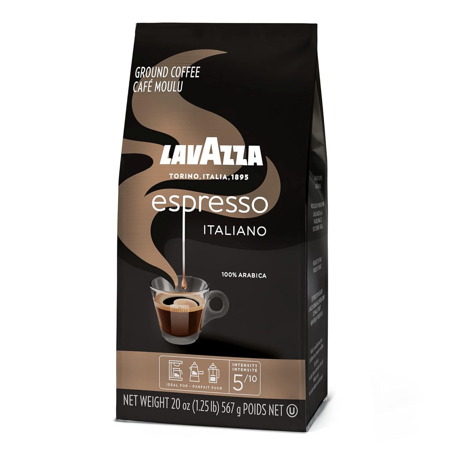 Lavazza Espresso Ground Coffee – Reliable Medium Roast Fuel for Focused Home Office Mornings and Deep-Work Sessions, 20 oz