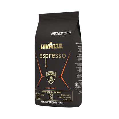 Lavazza Espresso Whole Bean for Automobili Lamborghini, Dark Roast Arabica Robusta Blend, 2.2 lb Bag for the Premium Home Barista Counter
