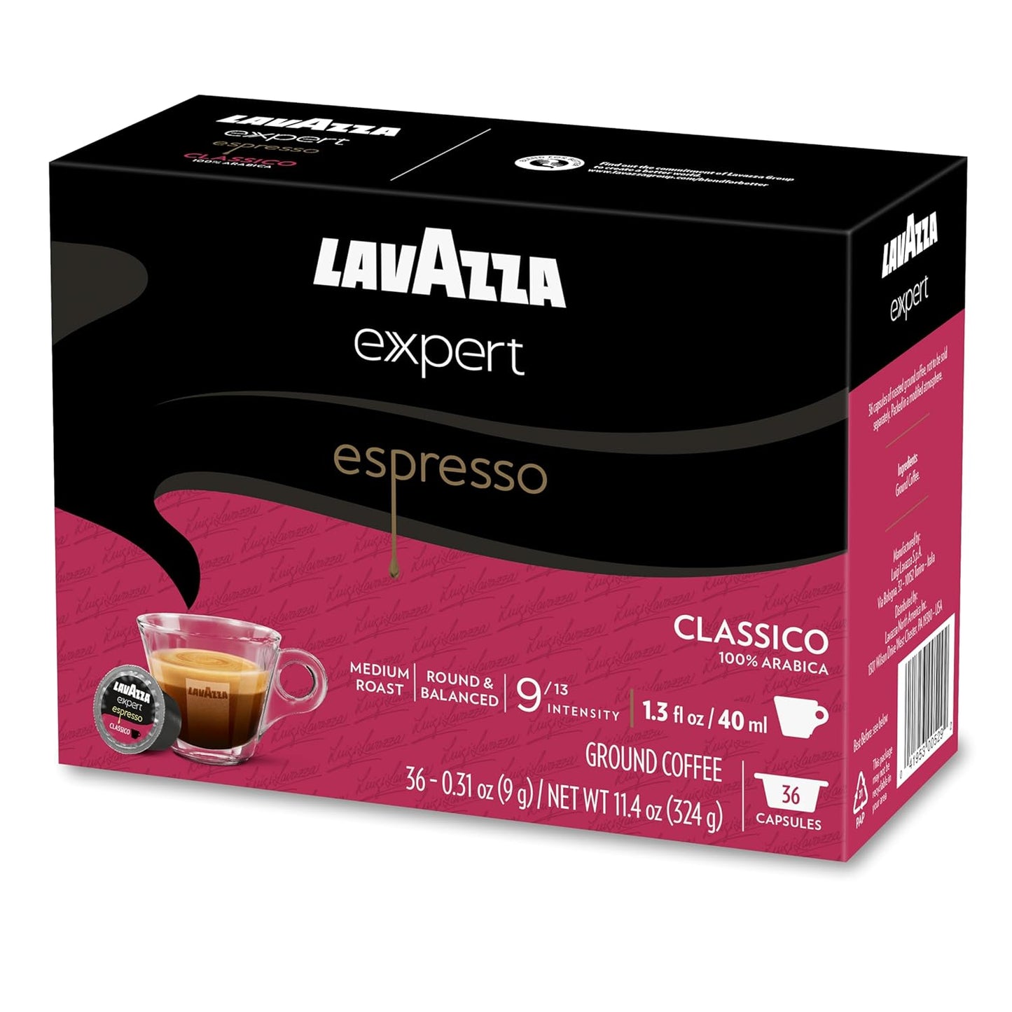 Lavazza Expert Classico Capsules – Home Office Espresso for Focused Workdays, 36 Single-Serve Pods
