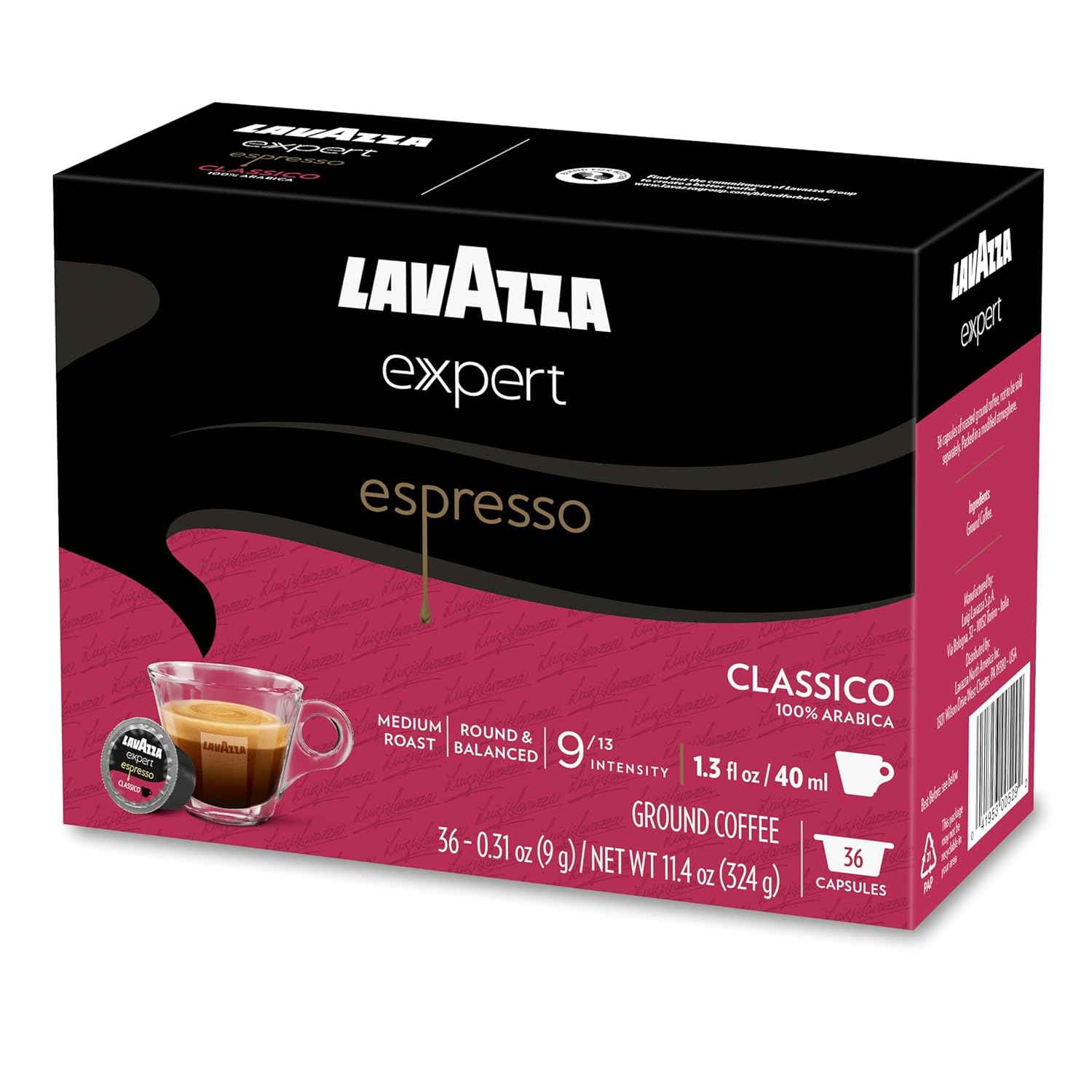 Lavazza Expert Classico Capsules – Home Office Espresso for Focused Workdays, 36 Single-Serve Pods
