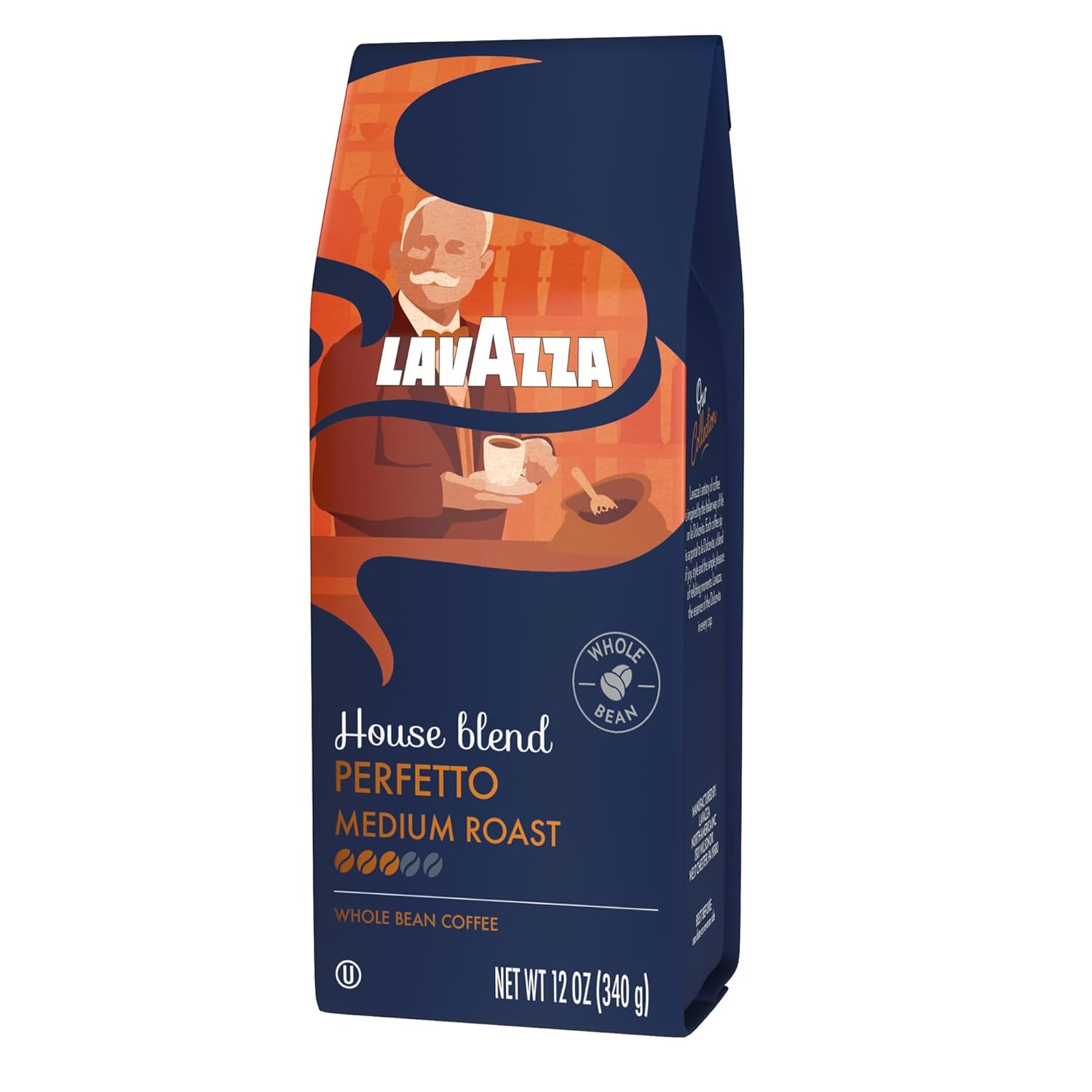 Lavazza House Blend Perfetto Whole Bean Coffee 12oz – Smooth Low-Intensity Coffee for Mindful Morning Rituals, Italian Medium Roast