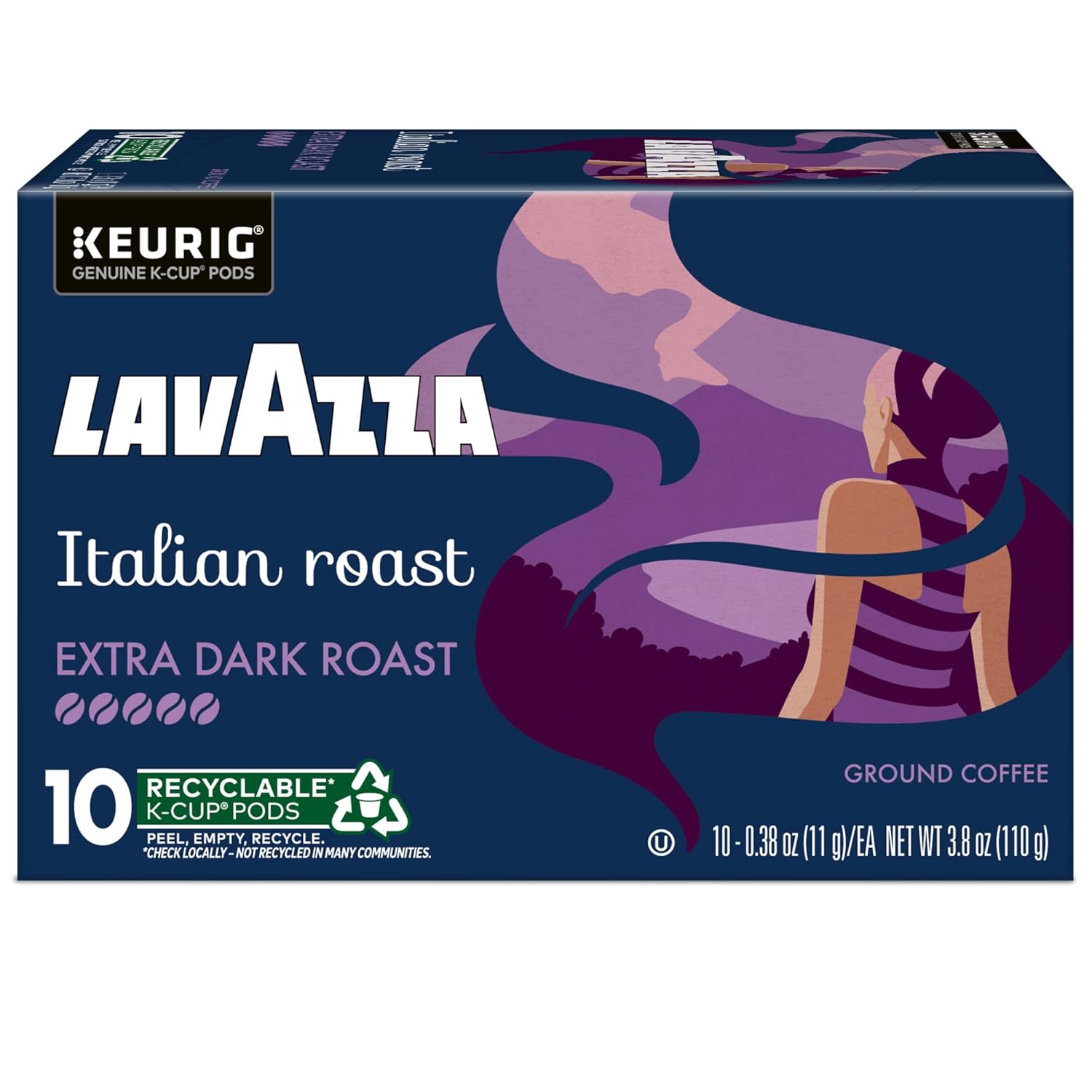 Lavazza Italian Roast K-Cup Pods – Bold Extra Dark Coffee for Home Office Focus, 60ct Single Serve