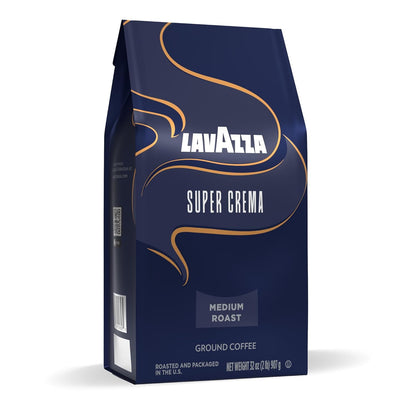 Lavazza Super Crema Ground Coffee, Medium Roast, Thoughtful Birthday Gift for Mom and Coffee Lovers, 32 oz Bag for Espresso and Cappuccino at Home