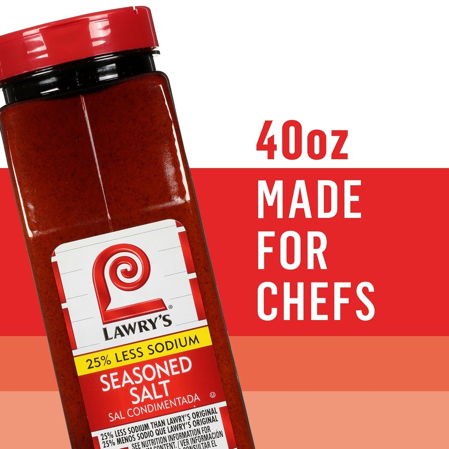 Lawry's 25% Less Sodium Seasoned Salt – Versatile Grilling Seasoning for Backyard Cookouts, Meats and Veggies
