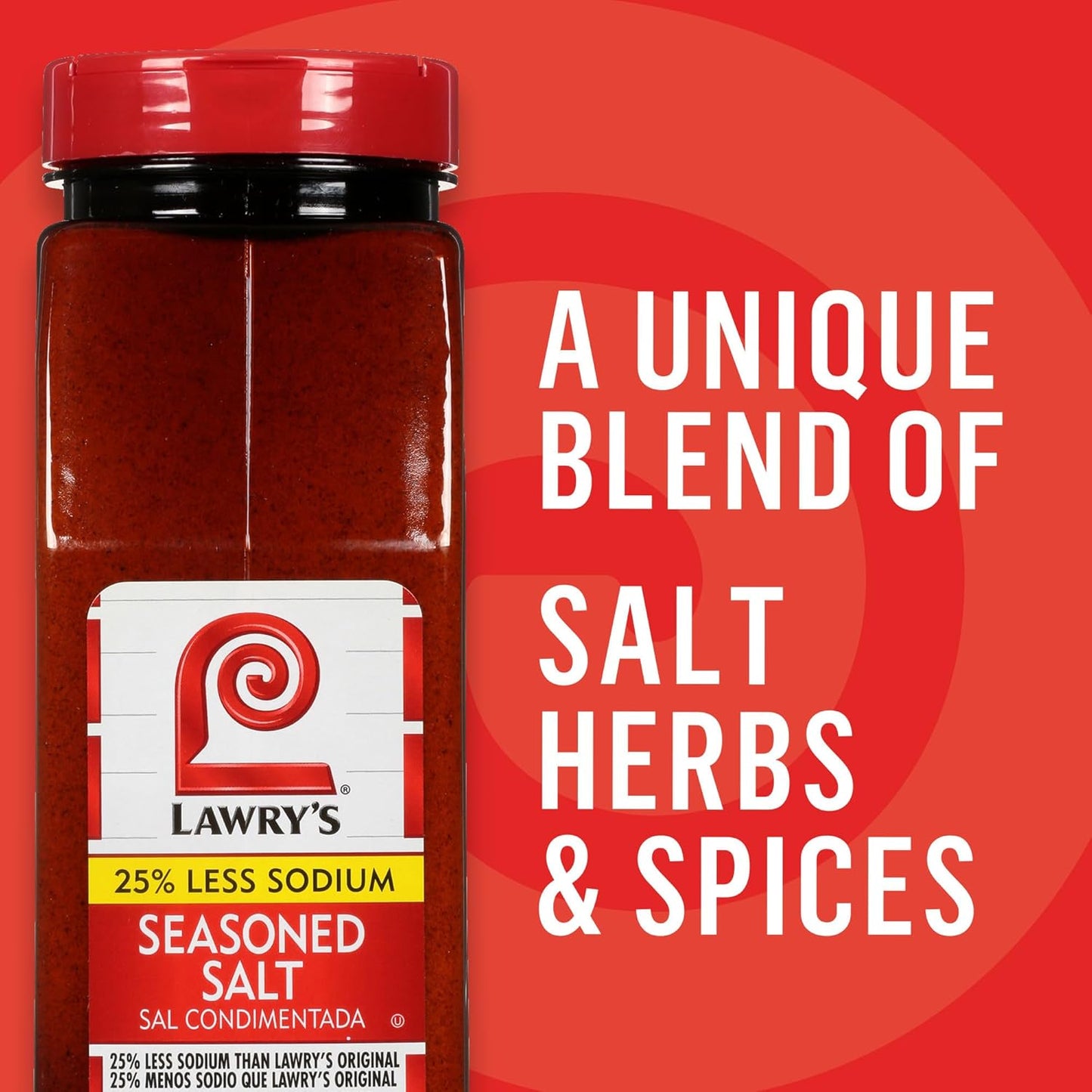 Lawry's 25% Less Sodium Seasoned Salt – Versatile Grilling Seasoning for Backyard Cookouts, Meats and Veggies