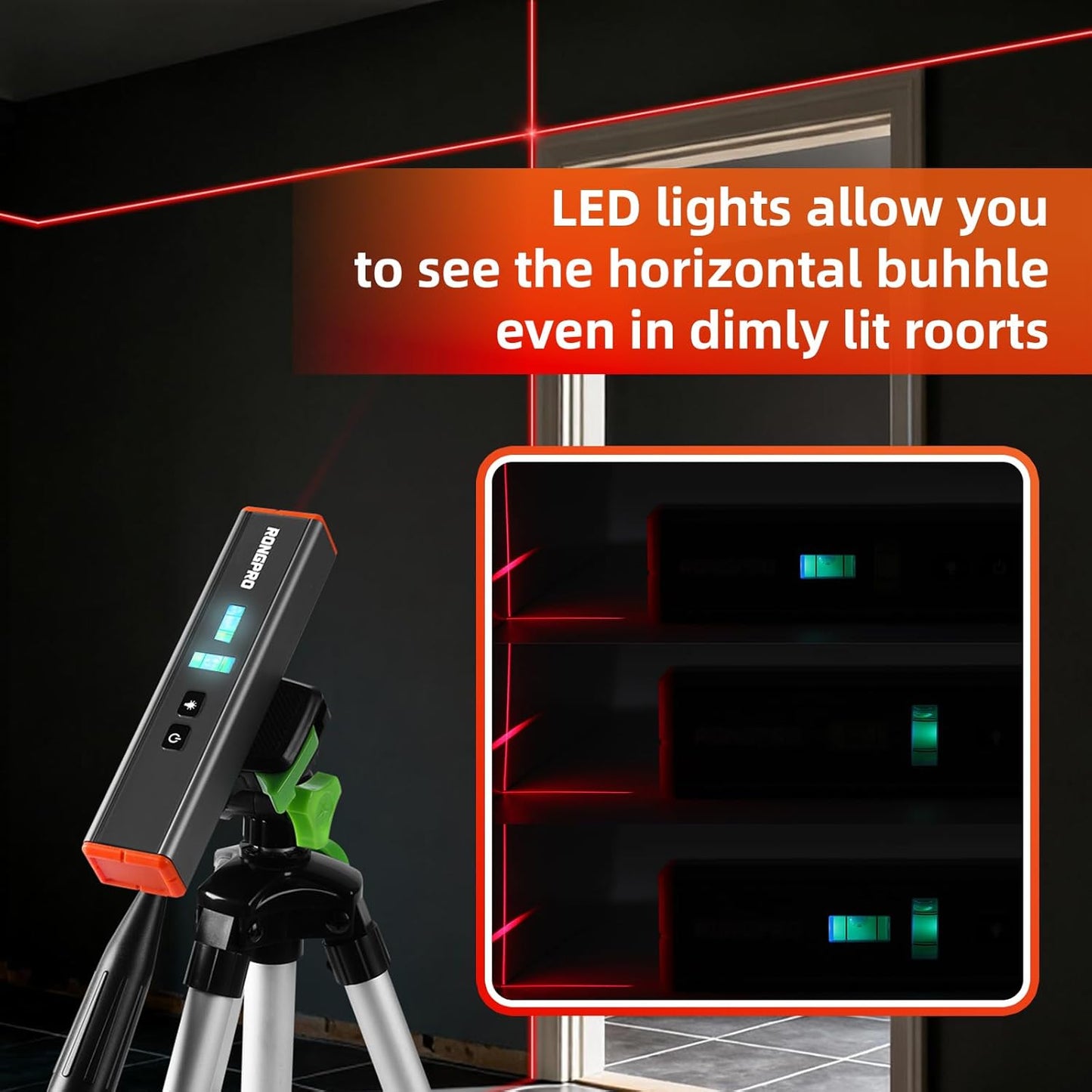 LazerLevel Productivity Cross Line Laser for the Focused Home Office Setup and Distraction Free Workspace