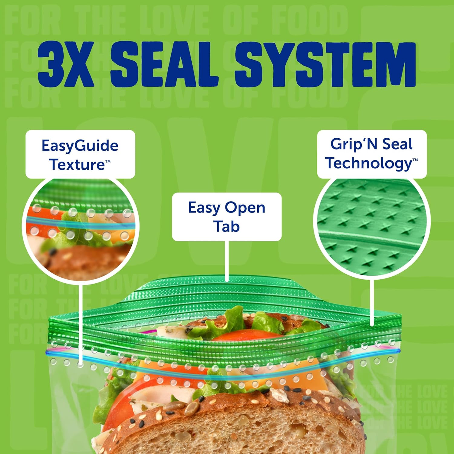 leak-resistant zipper closure rated for liquids and moist foods