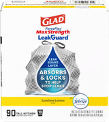 Glad ForceFlex MaxStrength LeakGuard Trash Bags 13 Gal – Sunshine Lemon Scent for a Calmer, Cleaner Kitchen Ritual