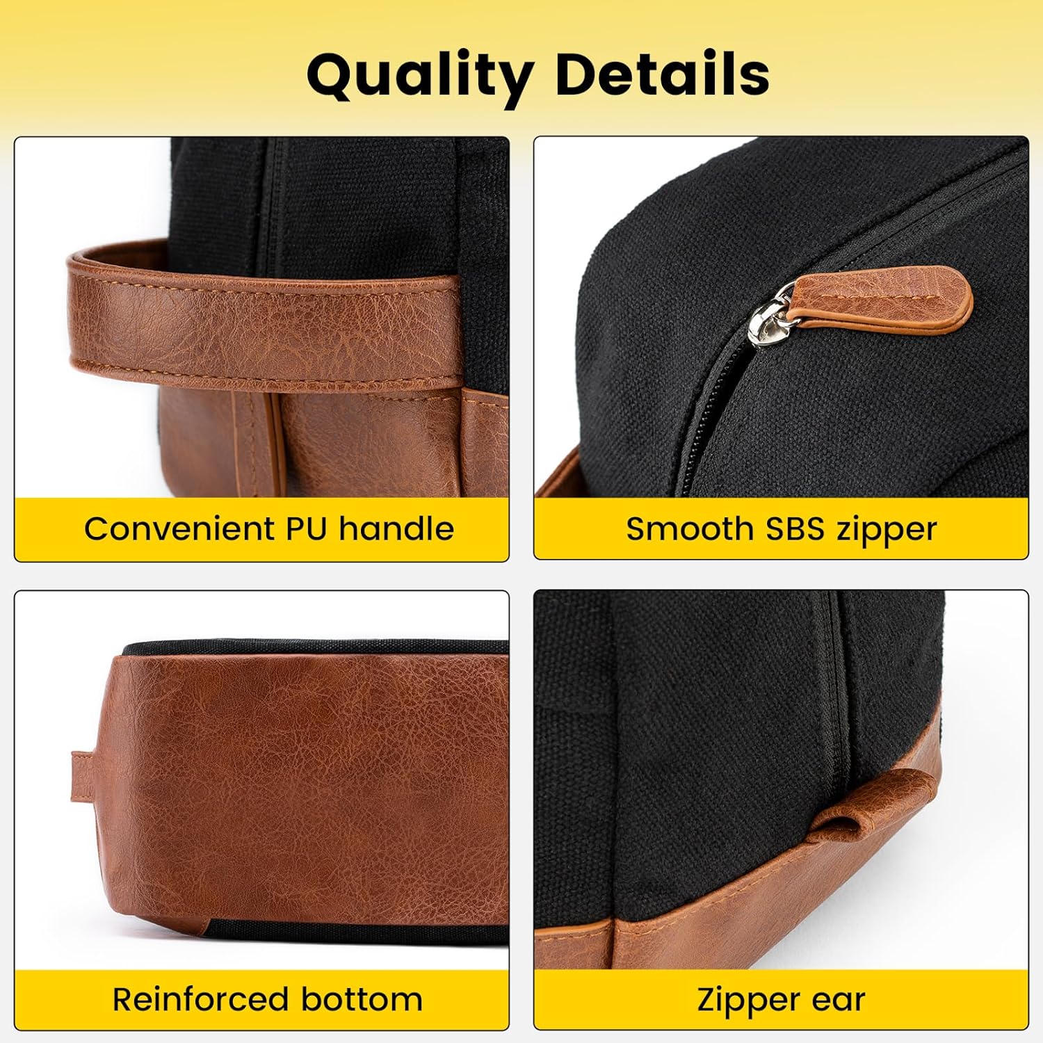 leather hanging handle that doubles as a carry loop