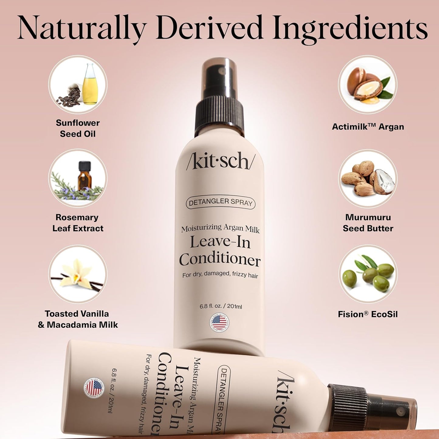 leave-in spray format in 6.3oz bottle for easy, even application on wet or dry hair
