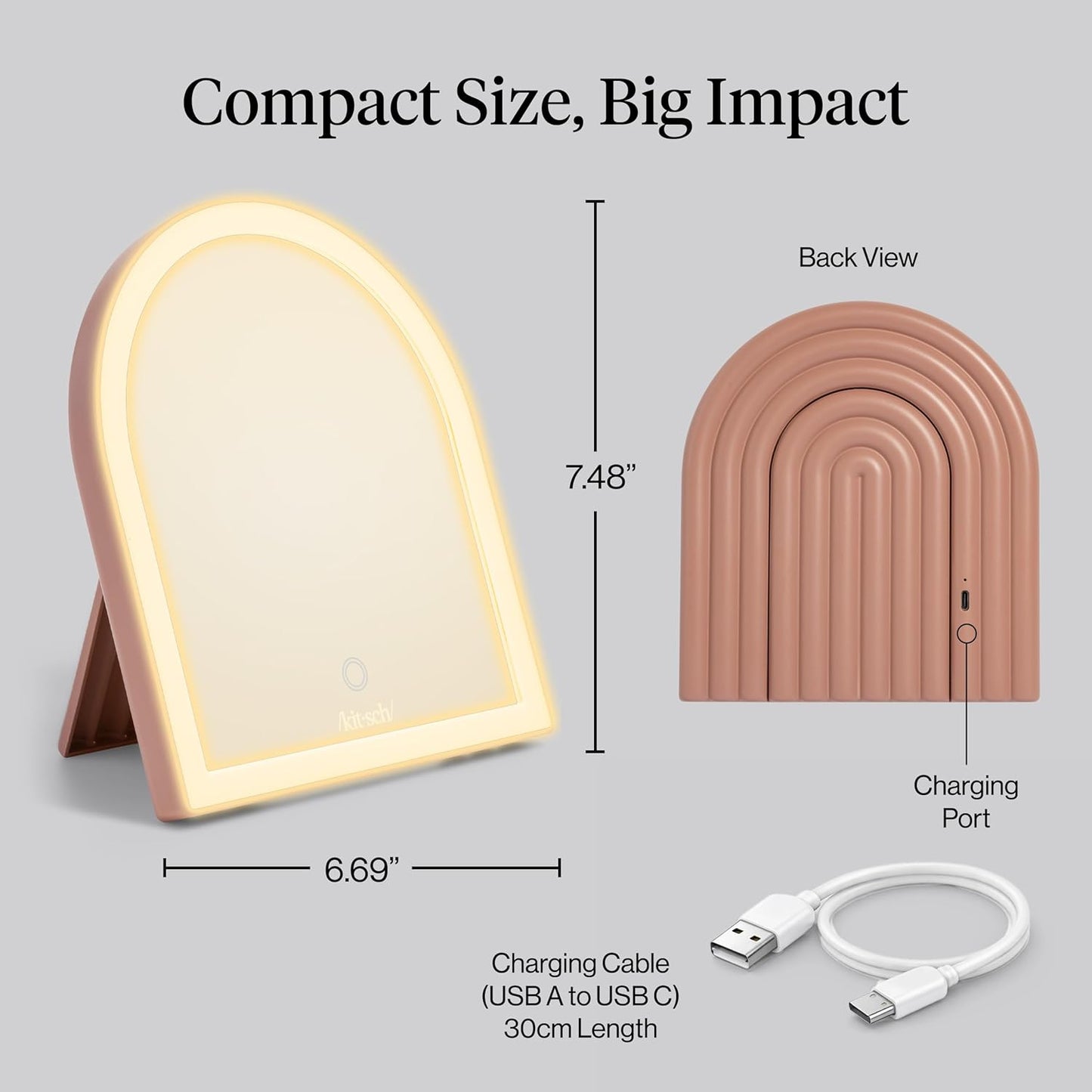 led lighting with three selectable tones: warm, neutral, and cool