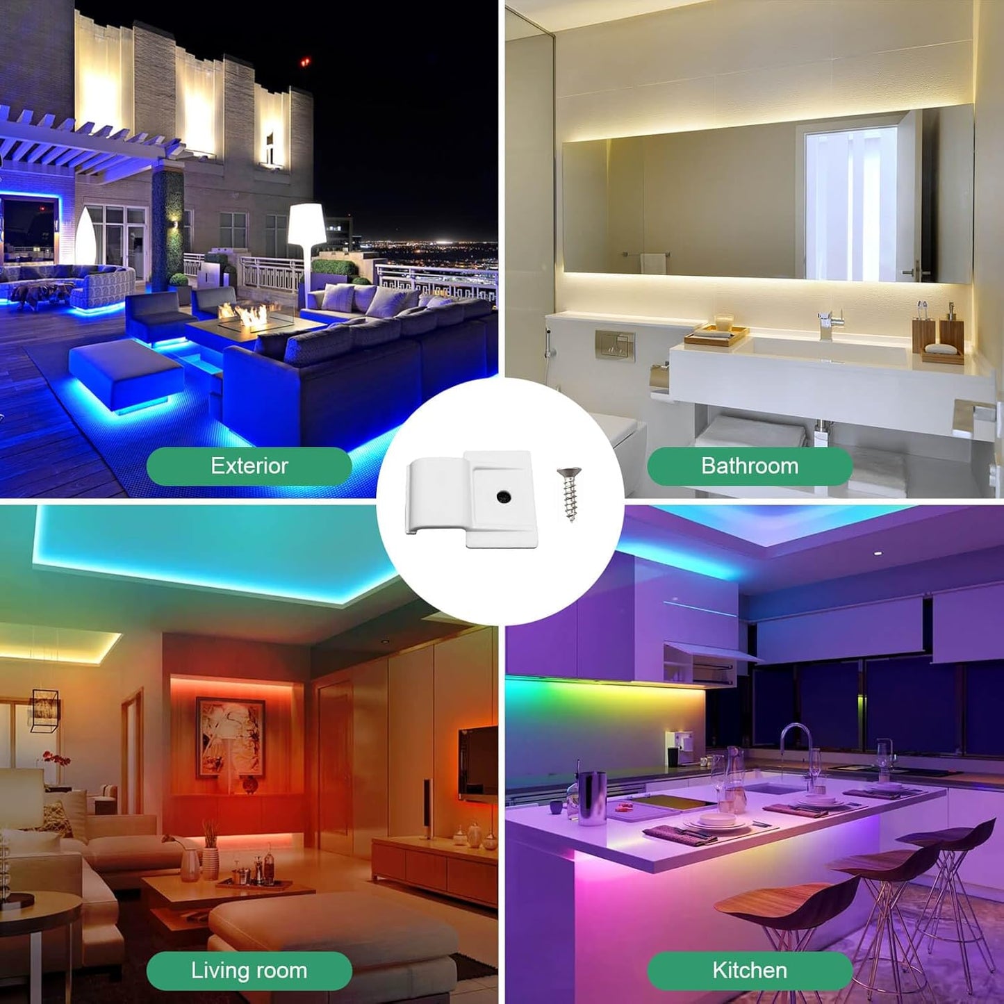 LED Strip Mounting Clips – Practical Housewarming Gift for New Homeowners Setting Up Smart Lighting (100 Pack)