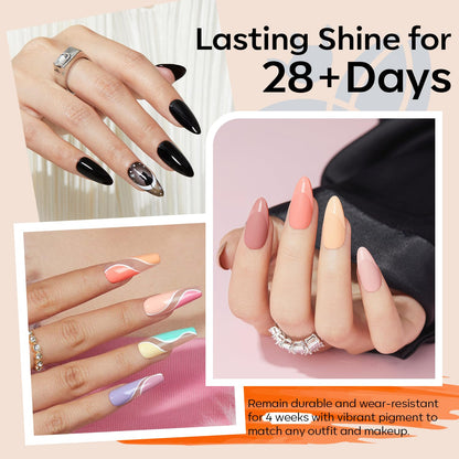 led/uv soak-off gel compatible with 30–90 second cure time and 28-day wear