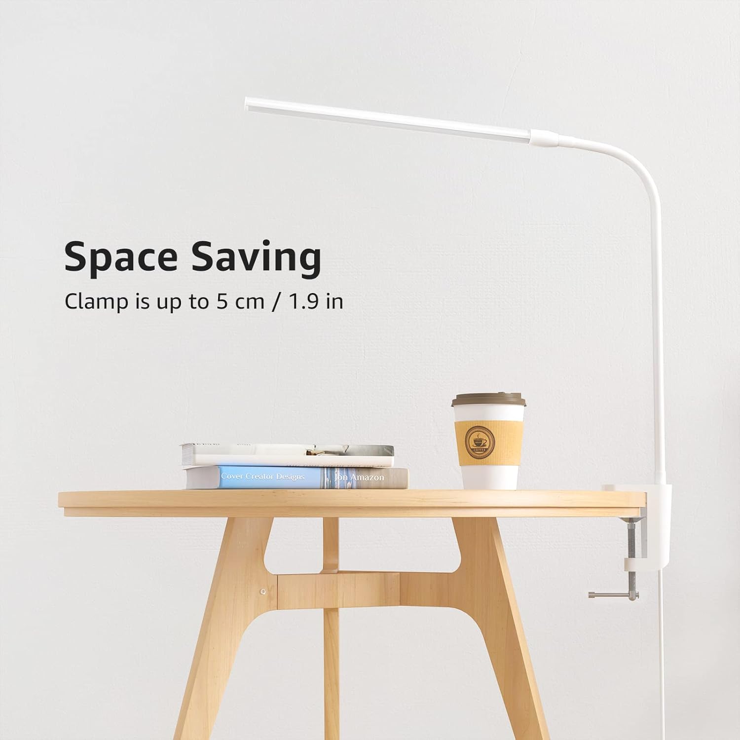Lepro LED Desk Lamp with Clamp for Remote Workers, 450LM Non-Flicker Reading Light with 3 Color Modes