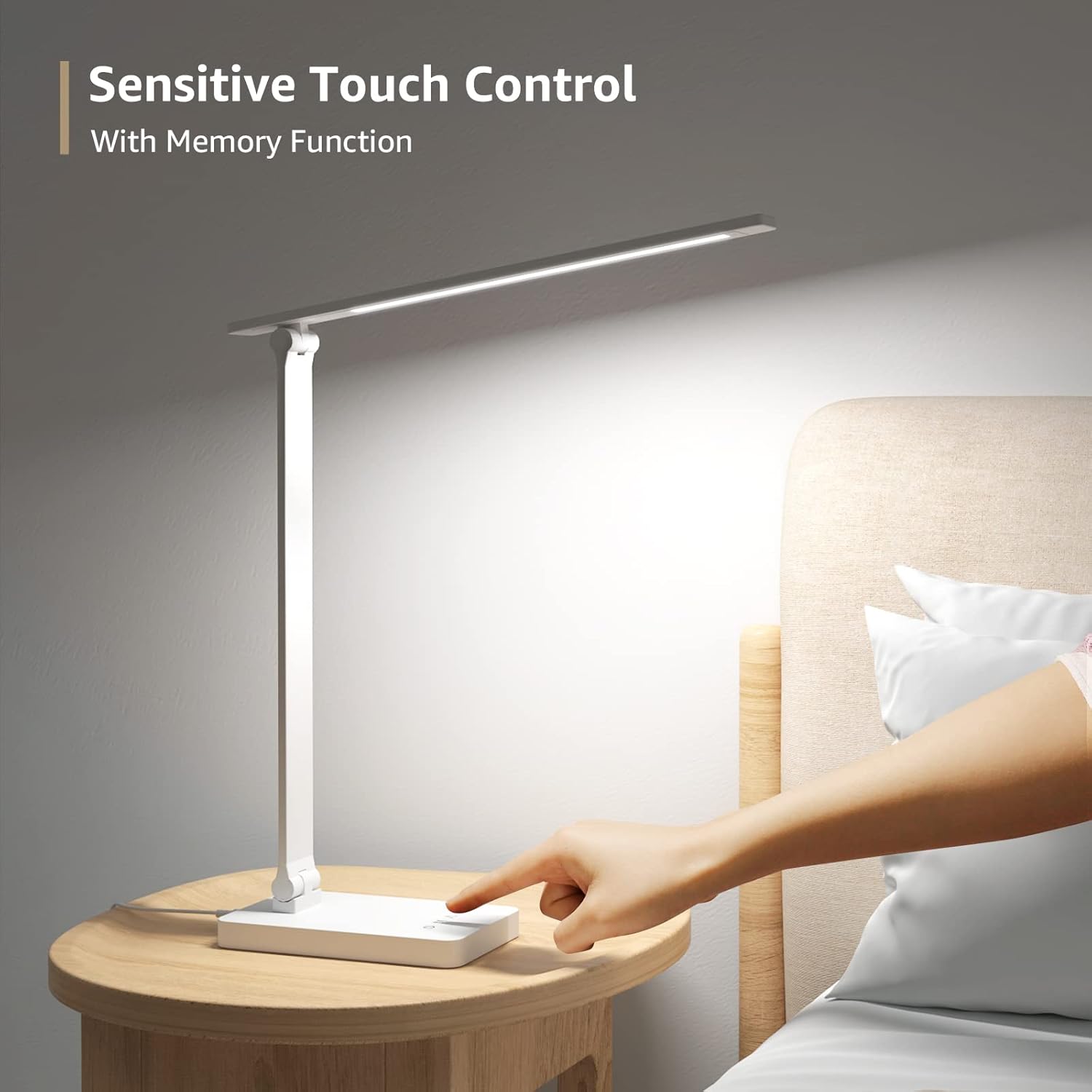 Lepro LED Desk Lamp with USB – Cool-to-Touch Study Light Safe for Kids' Bedrooms and Playroom Desks