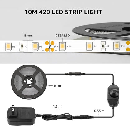 Lepro LED Strip Light – Clean Line Accent Lighting for Minimalist Interiors, Dimmable 16.4 ft Daylight White