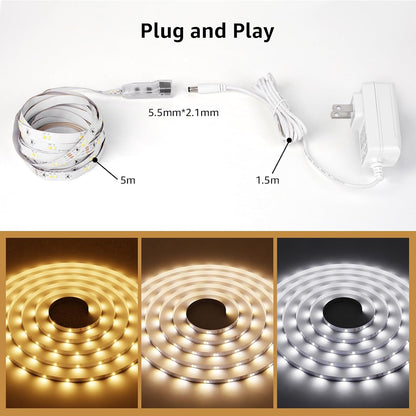 Lepro LED Tunable White Strip Light – Cool-Running LED Strip for Homes with Kids and Pets, 16.4ft 12V Tape