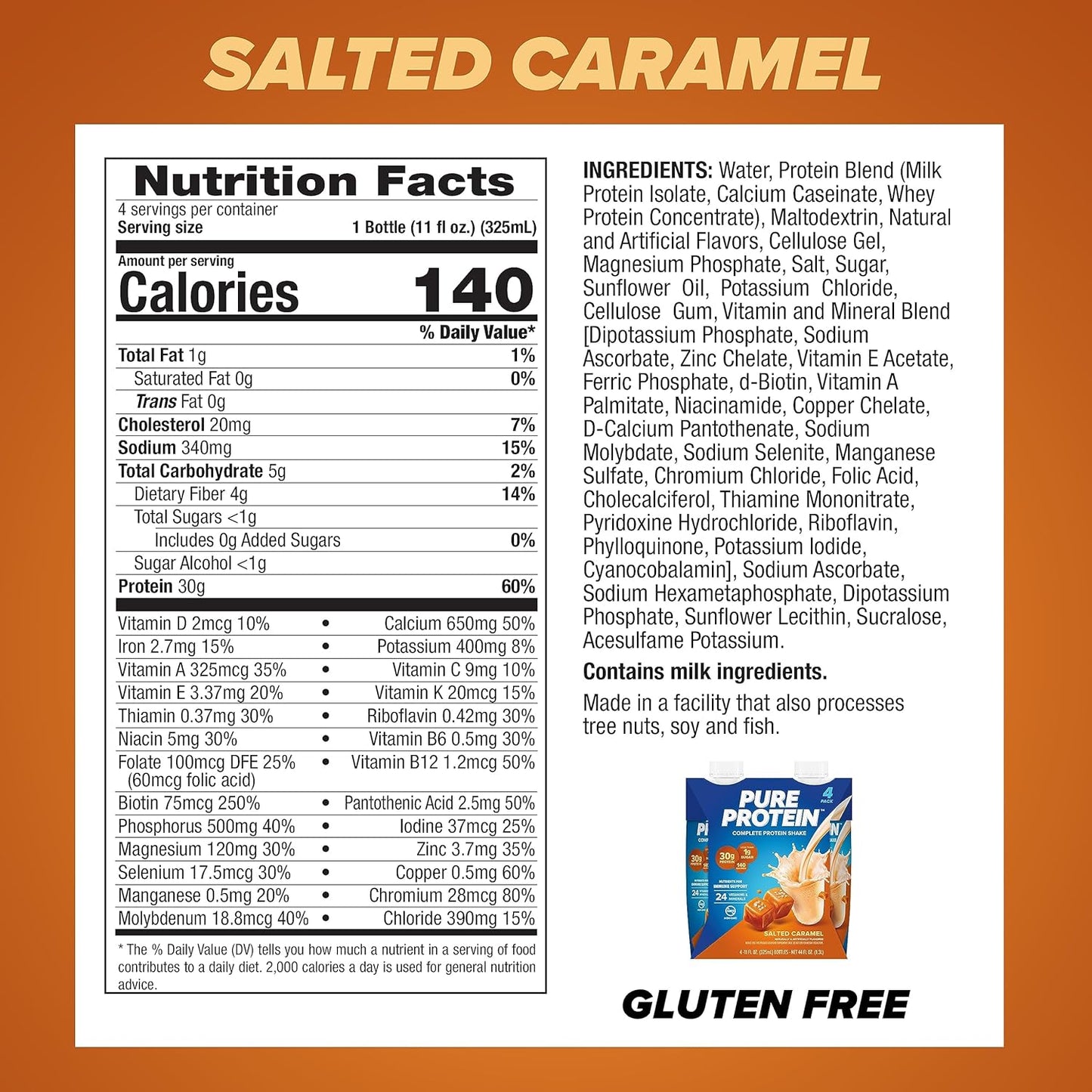 less than 1g sugar and 3g fiber per shake