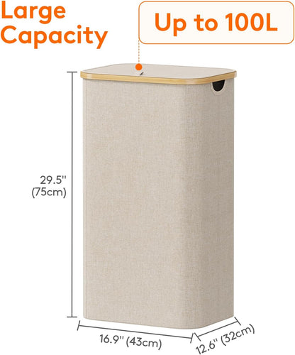 lid closure to block odors and hide contents from view