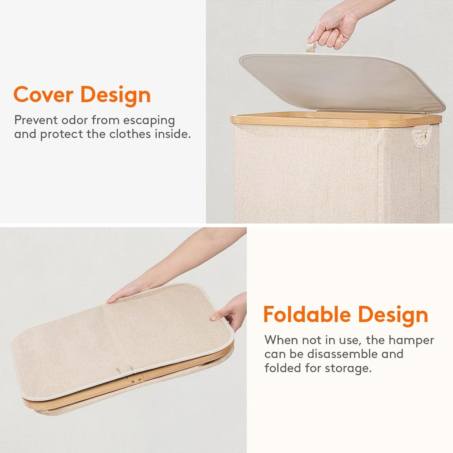 Lifewit Clothes Hamper with Removable Bag – Packable Laundry Organizer for Outdoor and Patio Use