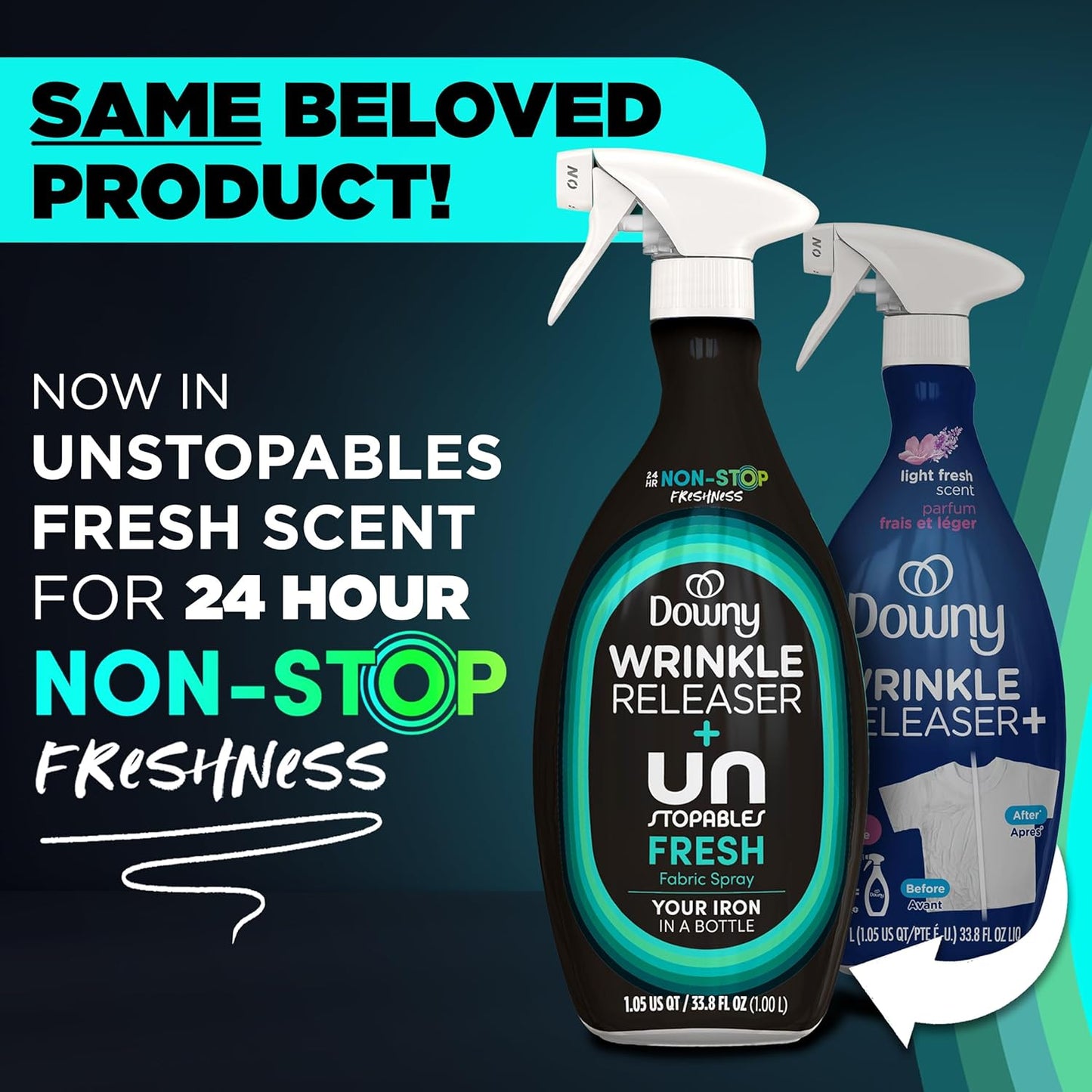 light odor-elimination technology infused with unstopables fresh scent