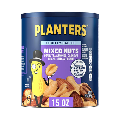 lightly salted with sea salt, 50% less sodium than planters mixed nuts